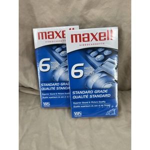 2 Pack VHS Tapes Maxell‎ Videocassette 6 Hours T-120 Blank New Sealed